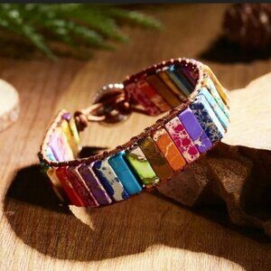 Chakra Natural Healing Marble Stone & Rope Bracelet